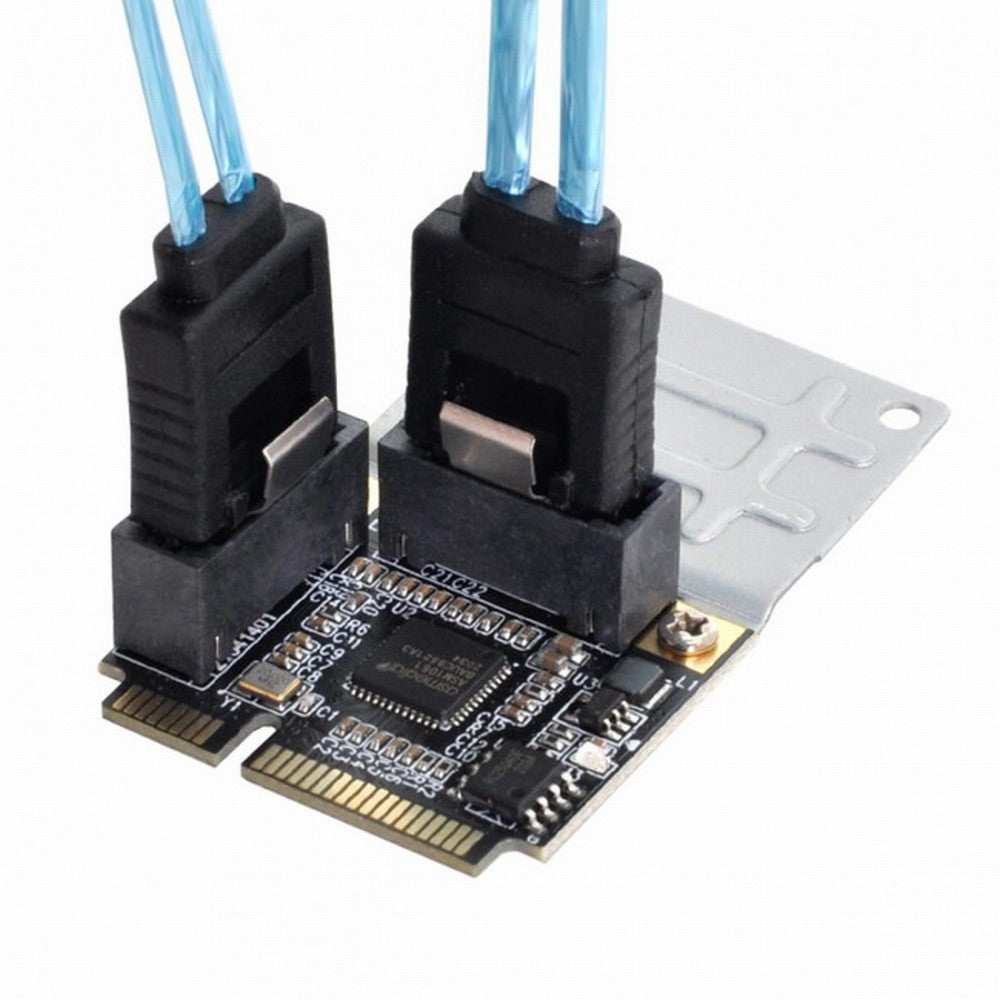 Mini PCI-E PCI Express to SATA 3.0 Dual Ports Adapter Converter Hard Drive Extension Card SA-033-2P