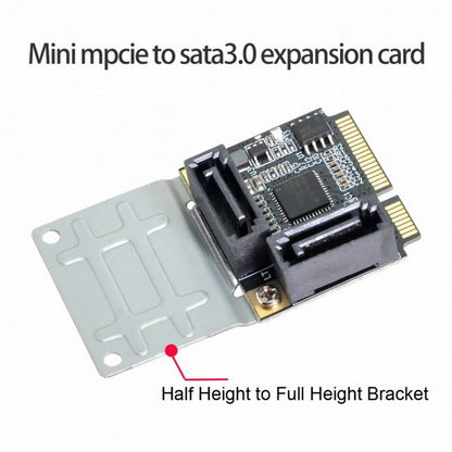 Mini PCI-E PCI Express to SATA 3.0 Dual Ports Adapter Converter Hard Drive Extension Card SA-033-2P