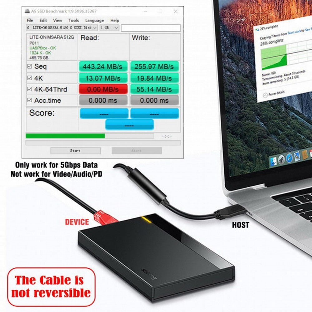 8m USB-C Type-C to USB-C 5Gbps Gen1 Chipset Repeater Data Cable Single-Way Transfer for Industrial Camera Laptop PC Disk UC-044-8.0M