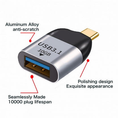 Cablecc 10Gbps USB 3.1 Type-C Male Host to USB 3.0 Type-A Female OTG Data Adapter, Compatible with Laptop and Phone