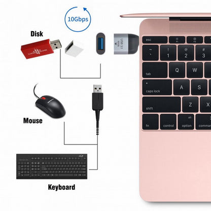 Cablecc 10Gbps USB 3.1 Type-C Male Host to USB 3.0 Type-A Female OTG Data Adapter, Compatible with Laptop and Phone