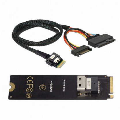 NGFF M-Key NVME to SFF-8654 Slimline SAS Card Adapter and U.2 U2 SFF-8639 NVME PCIe SSD Cable for Mainboard SSD SF-013+104