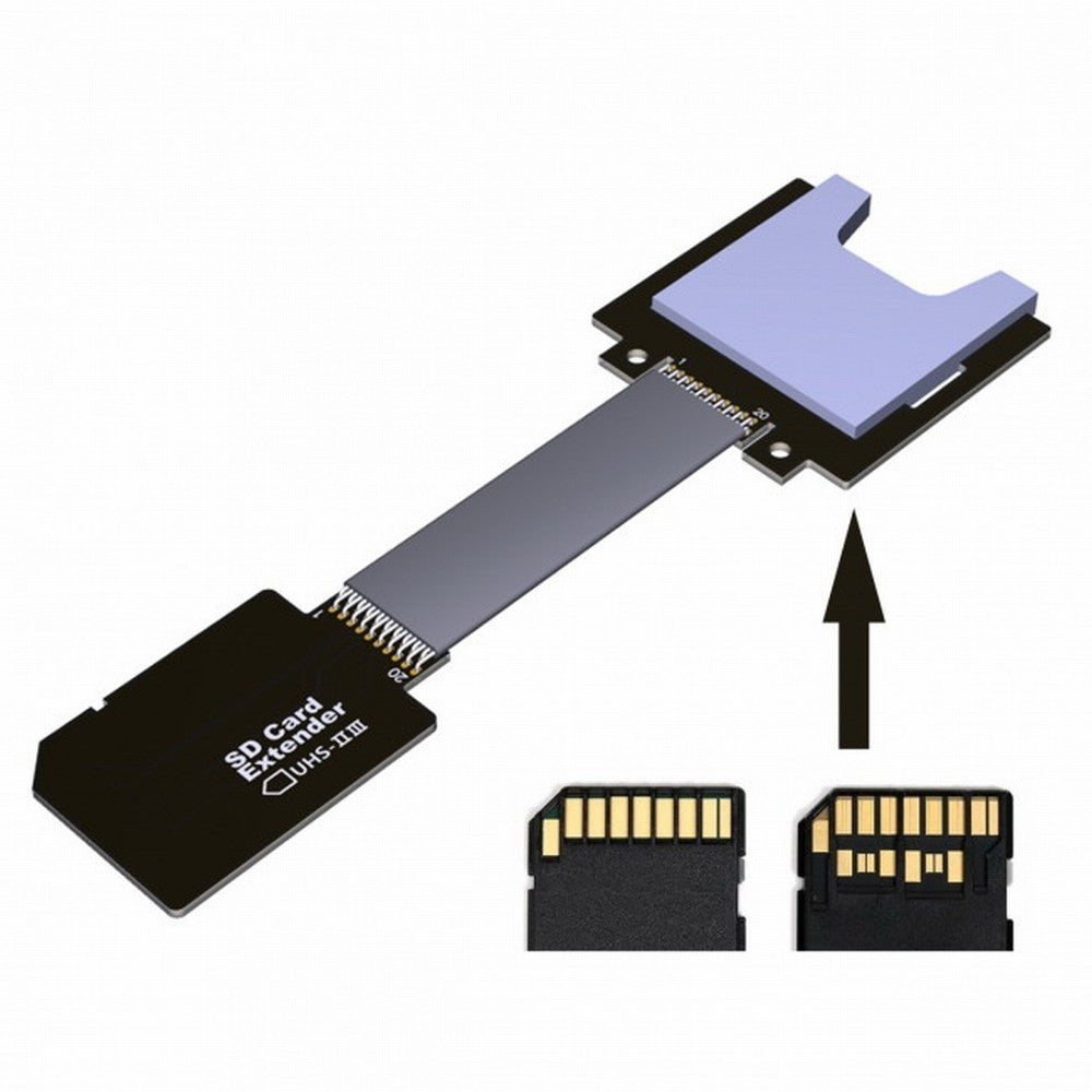 SD Male Extender to SD Card Female Extension Cable Adapter Flexible SD/SDHC/SDXC UHS-III UHS-3 EP-012-B44SF