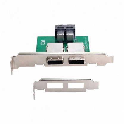 Dual Ports Mini SAS SFF-8088 To Internal SAS HD SFF-8643 PCBA Female Adapter With Low Profile Bracket SF-030