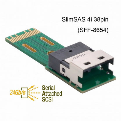 PCI-E Slimline SAS 4.0 SFF-8654 4i 38pin to SFF-8654 38pin Male to Female Extender Adapter Test Tools SF-003