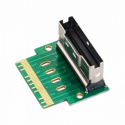 PCI-E Slimline SAS 4.0 SFF-8654 8i 74pin to SFF-8654 74pin Male to Female Extender Adapter Angled Test Tools SF-007