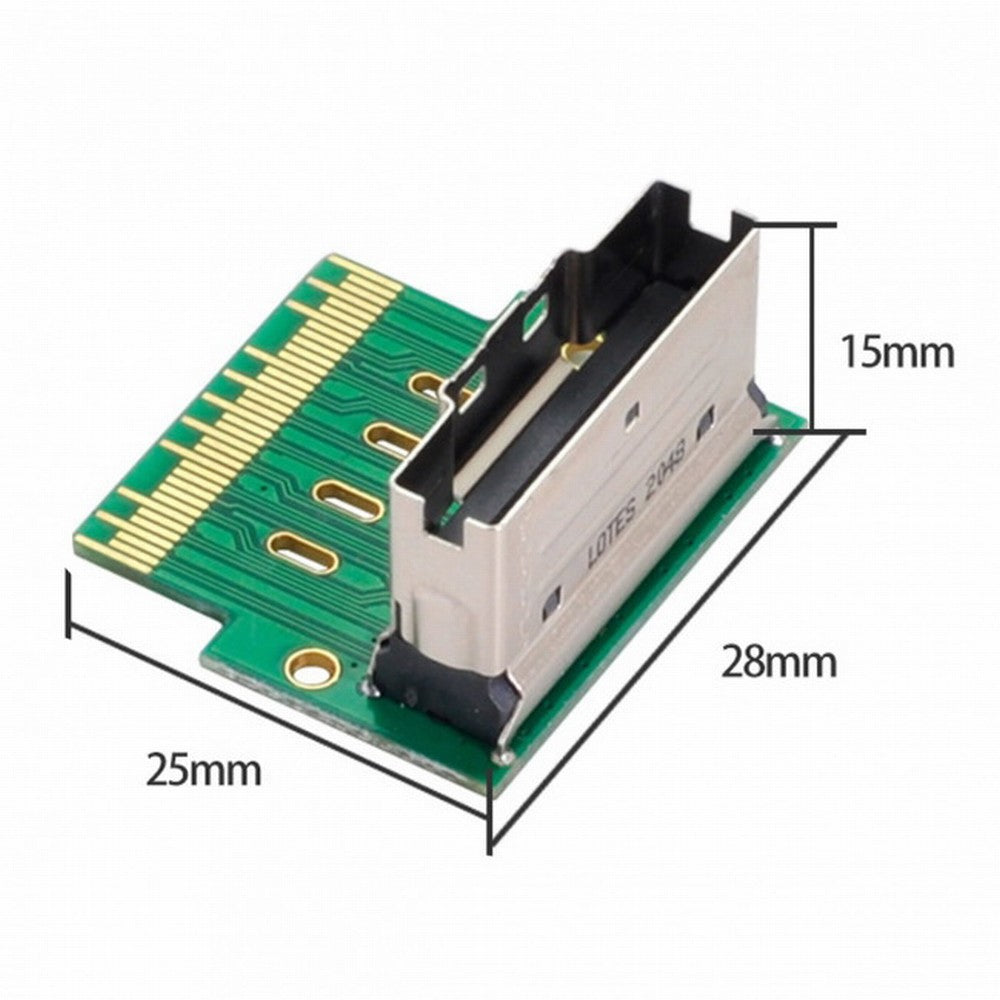 PCI-E Slimline SAS 4.0 SFF-8654 8i 74pin to SFF-8654 74pin Male to Female Extender Adapter Angled Test Tools SF-007