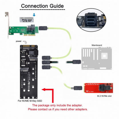SFF-8643 to U2 Kit NGFF M-Key to HD Mini SAS NVME PCIe SSD SATA Adapter for Motherboard SF-033