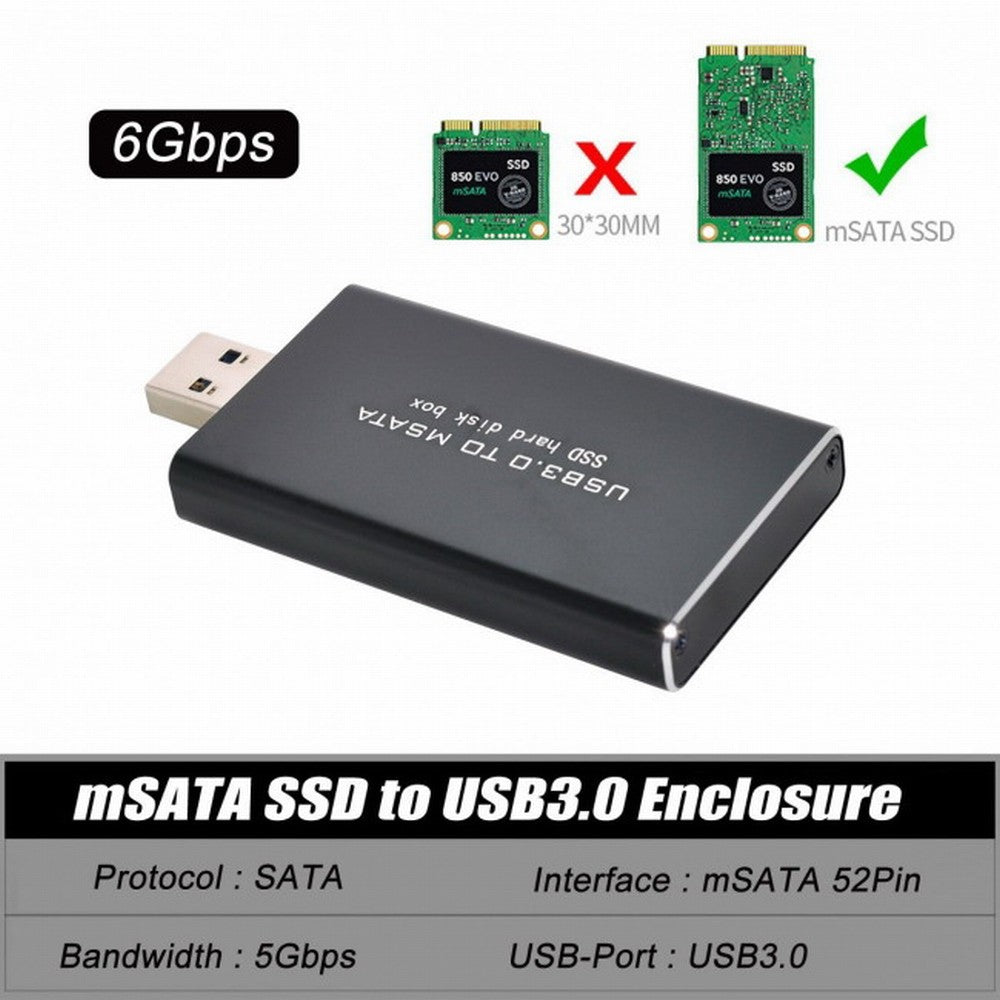 Mini PCI-E mSATA to USB 3.0 External SSD PCBA Conveter Adapter Pen Driver Card with Case U3-034