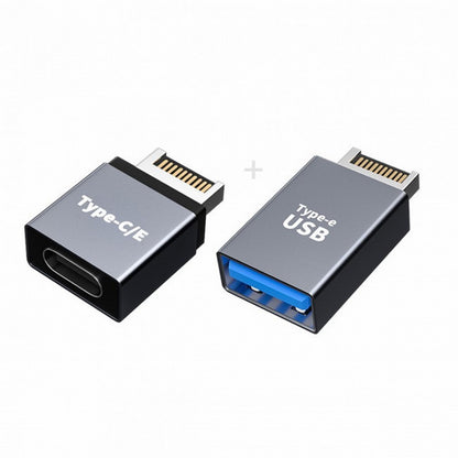 2pcs USB 3.1 Front Panel Header Male Type-E to Type-A Type-C USB-C Motherboard Extension Data Adapter UC-010-AF+UC-010-CF
