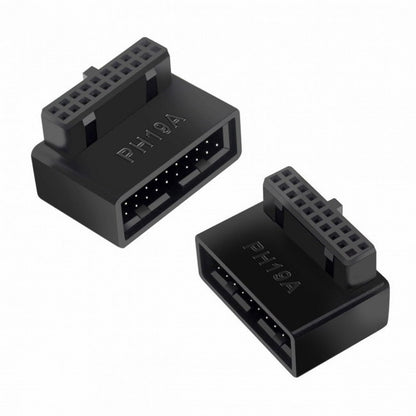 1Set USB 3.0 20pin Male to Female Extension Adapter Up Down Angled 90 Degree Overmold U3-091