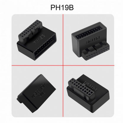 1Set USB 3.0 20pin Male to Female Extension Adapter Up Down Angled 90 Degree Overmold U3-091
