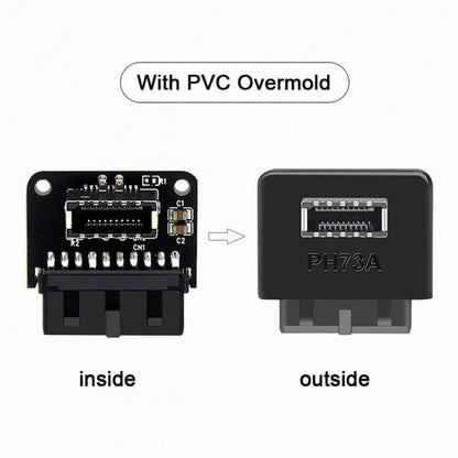 2pcs USB 3.1 Front Panel Socket Key-A Type-E to USB 3.0 20Pin Header Male Extension Adapter for Motherboard UC-032