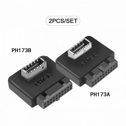 2pcs USB 3.1 Front Panel Socket Key-A Type-E to USB 3.0 20Pin Header Male Extension Adapter for Motherboard UC-032