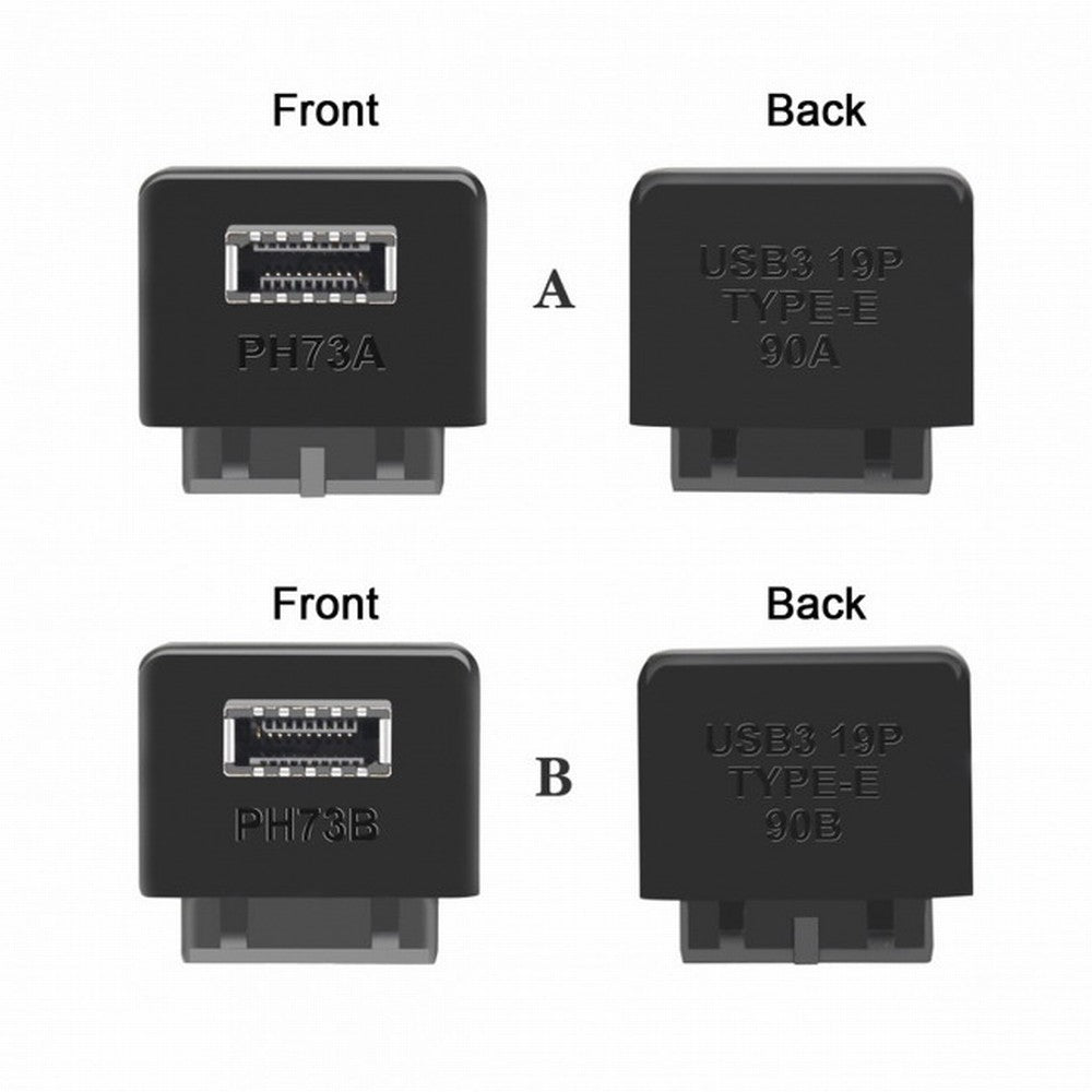 2pcs USB 3.1 Front Panel Socket Key-A Type-E to USB 3.0 20Pin Header Male Extension Adapter for Motherboard UC-032
