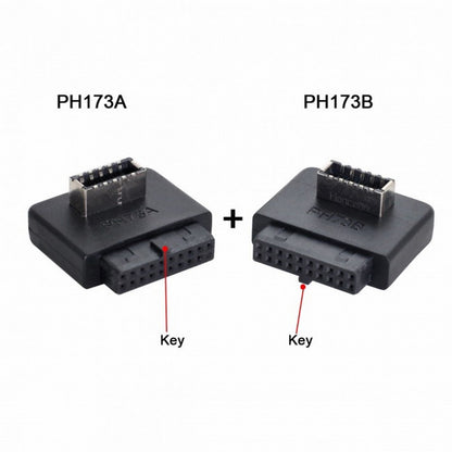 2pcs USB 3.1 Front Panel Socket Key-A Type-E to USB 3.0 20Pin Header Male Extension Adapter for Motherboard UC-032