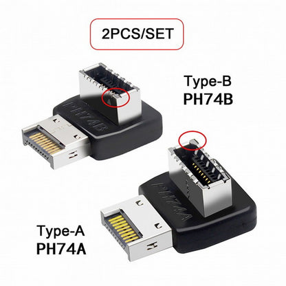 2pcs Overmold USB 3.1 Front Panel Header Male to Female Type-E Motherboard Extension Data Adapter UC-059