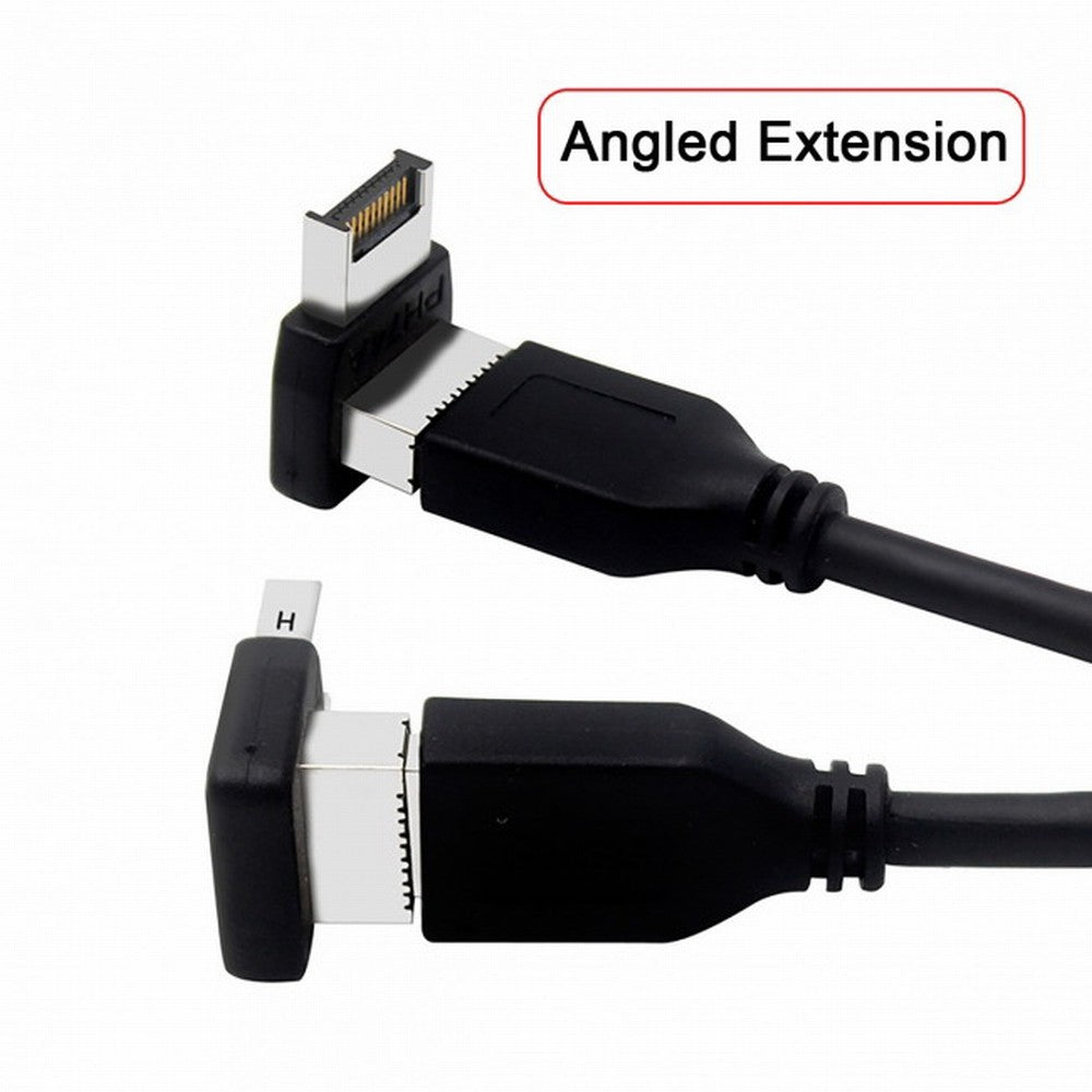 2pcs Overmold USB 3.1 Front Panel Header Male to Female Type-E Motherboard Extension Data Adapter UC-059