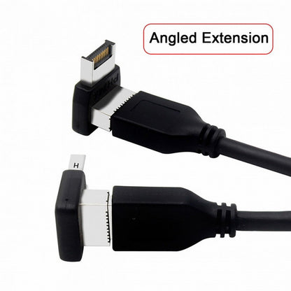 2pcs Overmold USB 3.1 Front Panel Header Male to Female Type-E Motherboard Extension Data Adapter UC-059
