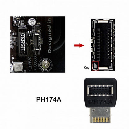 2pcs Overmold USB 3.1 Front Panel Header Male to Female Type-E Motherboard Extension Data Adapter UC-059