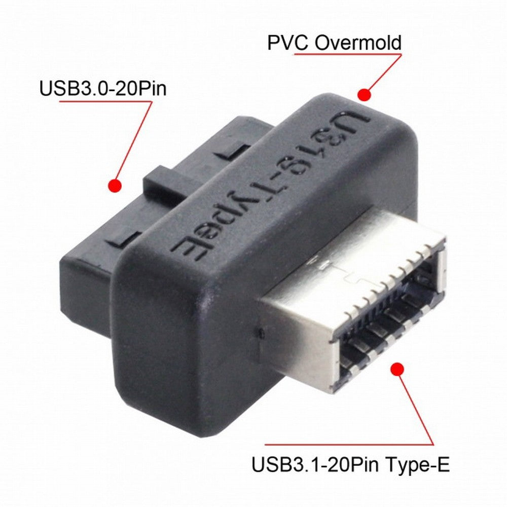 Overmold USB 3.1 Front Panel Socket Key-A Type-E to USB 3.0 20Pin Header Male Extension Adapter UC-069
