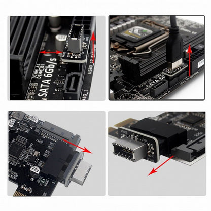 Overmold USB 3.1 Front Panel Socket Key-A Type-E to USB 3.0 20Pin Header Male Extension Adapter UC-069