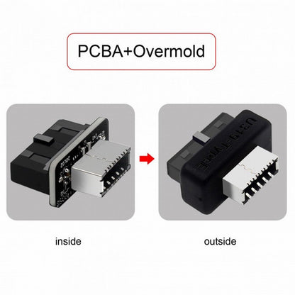 Overmold USB 3.1 Front Panel Socket Key-A Type-E to USB 3.0 20Pin Header Male Extension Adapter UC-069