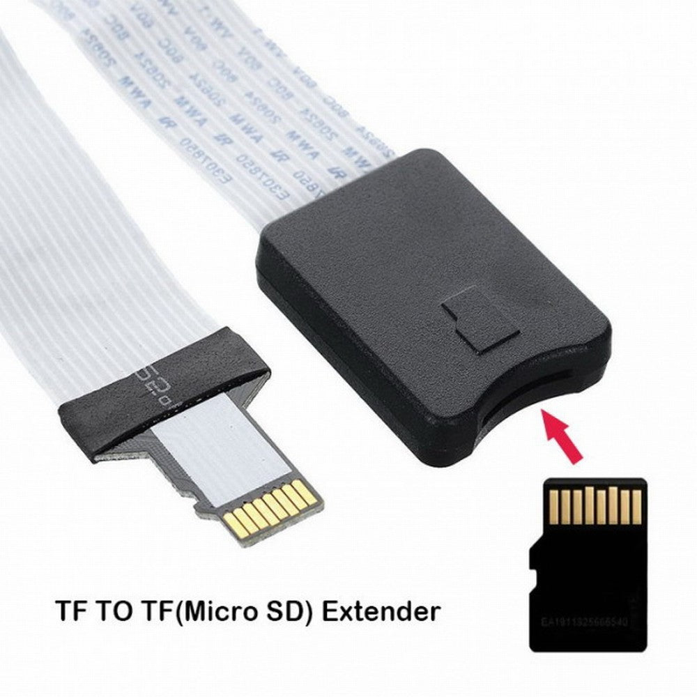 Micro-SD TF Memory Card Kit Male to TF Female Extension Soft Flat FPC Cable Extender 25cm EP-019