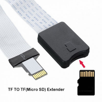Micro-SD TF Memory Card Kit Male to TF Female Extension Soft Flat FPC Cable Extender 25cm EP-019