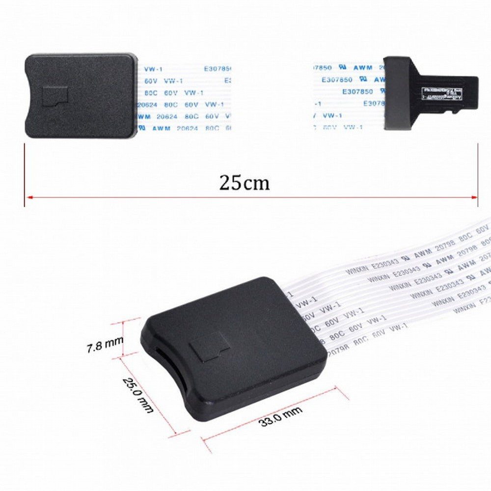 Micro-SD TF Memory Card Kit Male to TF Female Extension Soft Flat FPC Cable Extender 25cm EP-019