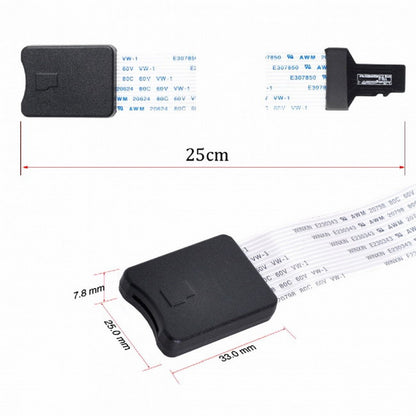 Micro-SD TF Memory Card Kit Male to TF Female Extension Soft Flat FPC Cable Extender 25cm EP-019
