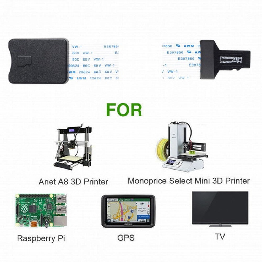 Micro-SD TF Memory Card Kit Male to TF Female Extension Soft Flat FPC Cable Extender 25cm EP-019