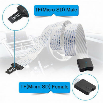 Micro-SD TF Memory Card Kit Male to TF Female Extension Soft Flat FPC Cable Extender 25cm EP-019