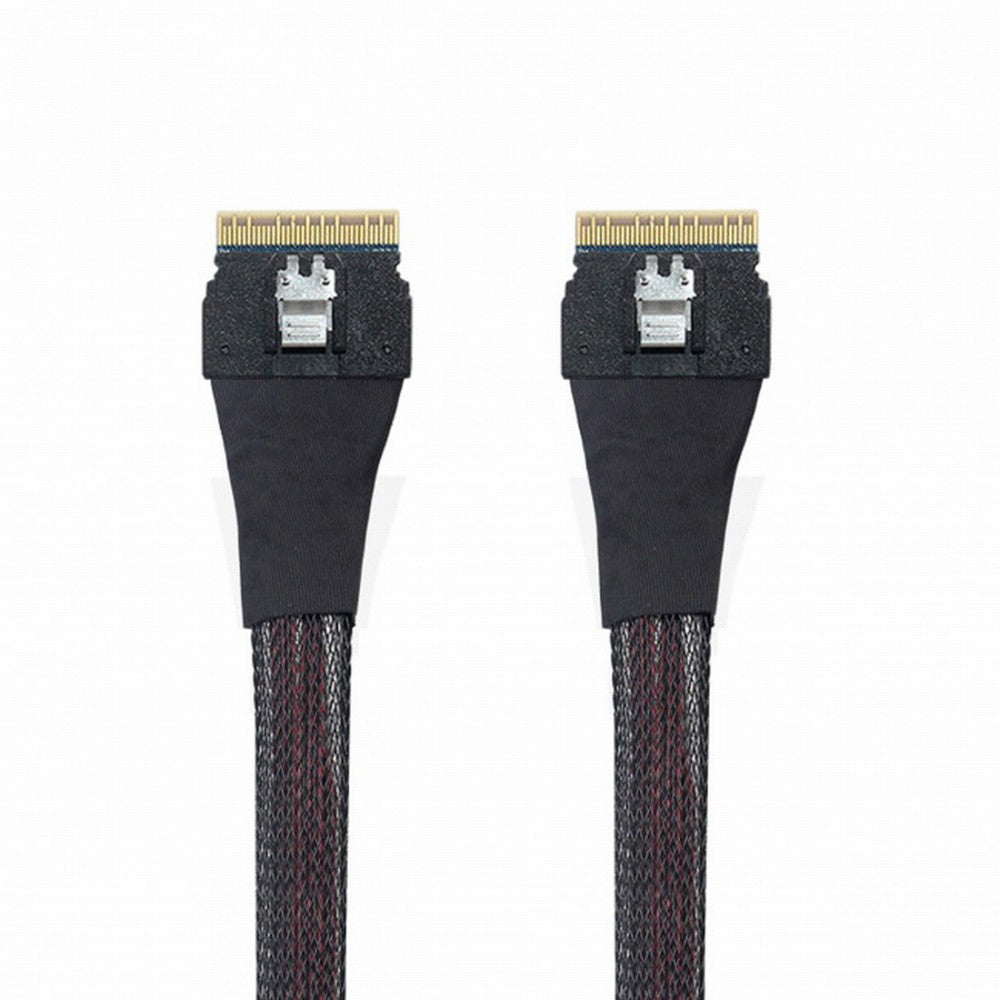 PCI-E Slimline SAS 4.0 SFF-8654 8i 74pin Host to SFF-8654 74Pin Slim SAS Target Cable 50cm SF-028