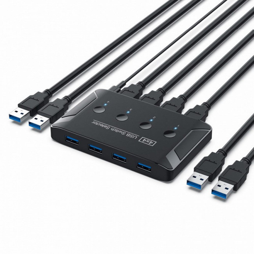 KVM USB 3.0 Switch Selector 4 Port PCs Sharing 4 Devices for Keyboard Mouse Scanner Printer U3-040