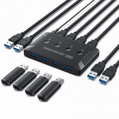 KVM USB 3.0 Switch Selector 4 Port PCs Sharing 4 Devices for Keyboard Mouse Scanner Printer U3-040