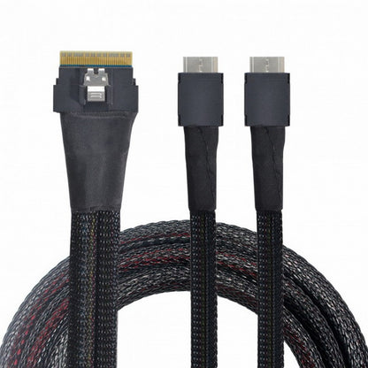 PCI-E Ultraport Slimline SAS Slim 4.0 SFF-8654 8i 74pin to Dual Oculink SFF-8611 Cable 50cm PCI-Express SF-038