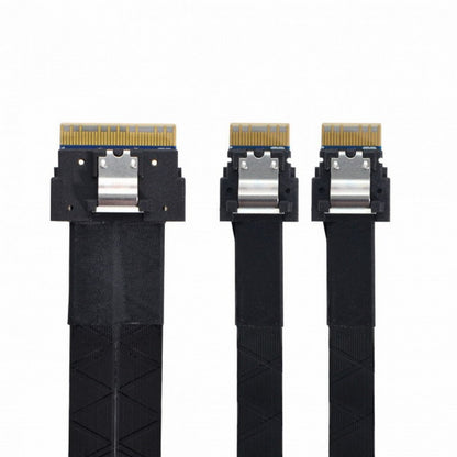 PCI-E Ultraport Slimline SAS Slim 4.0 SFF-8654 8i 74pin to Dual SFF-8654 4i 38Pin Cable 40cm PCI-Express SF-034