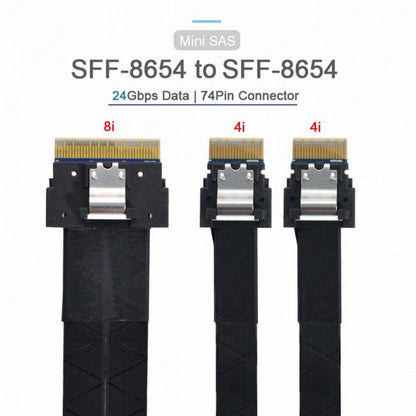 PCI-E Ultraport Slimline SAS Slim 4.0 SFF-8654 8i 74pin to Dual SFF-8654 4i 38Pin Cable 40cm PCI-Express SF-034