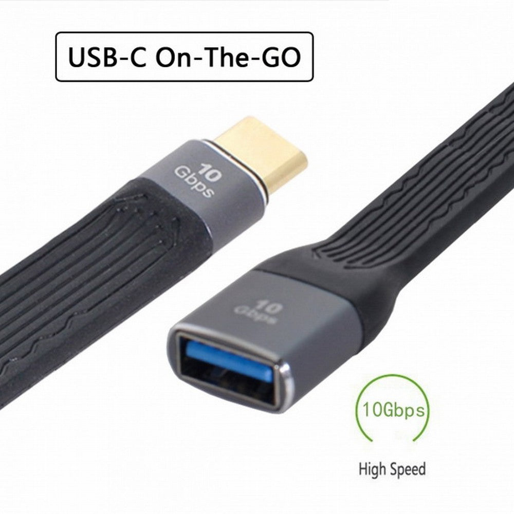 USB 3.1 Type C Male Host to USB3.0 Type A Female OTG Flat Slim FPC Data Cable 13cm for Laptop Phone UC-063-0.13M