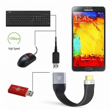 USB 3.1 Type C Male Host to USB3.0 Type A Female OTG Flat Slim FPC Data Cable 13cm for Laptop Phone UC-063-0.13M
