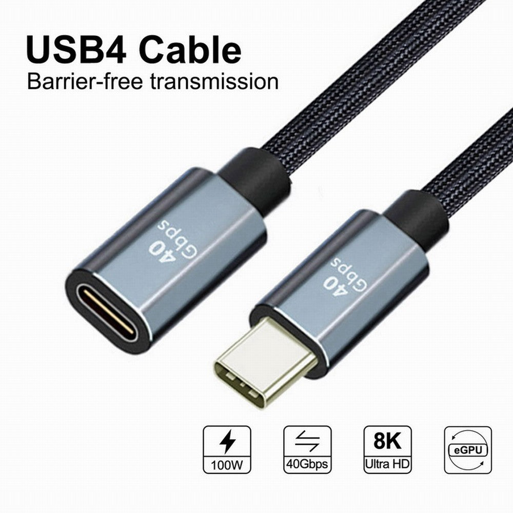 USB4 Extension Cable Male to Female 40Gbps with 100W Charging and 8K@60Hz Compatible with Thunderbolt3/4 CC-UC-040