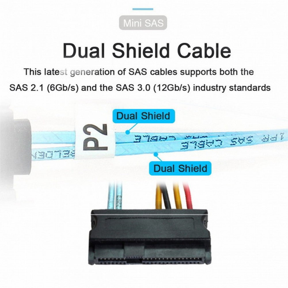 Slimline SAS 4.0 SFF-8654 4i 38pin Host to 4 SAS 29pin SFF-8482 Target Hard Disk Fanout Raid Cable SF-047