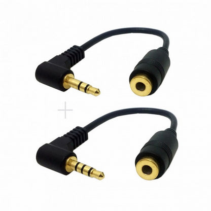 1Set 3/4 Poles Audio Stereo 90 Degree Right Angled 3.5mm Male to Female Extension Cable CA-008+045