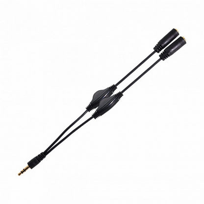 3.5mm Stereo Male to Double 3.5mm Female Audio Headphone Y Splitter Cable with Volume Control Switch CA-010
