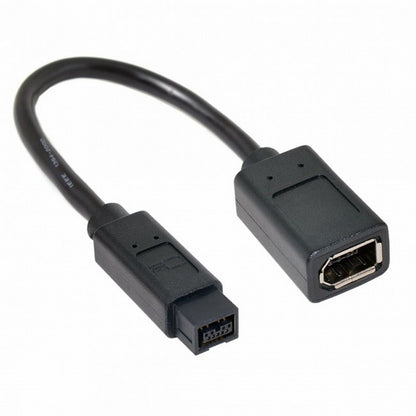 IEEE 1394 6Pin Female to 1394b 9Pin Male Firewire 400 to 800 Cable 20cm CA-012