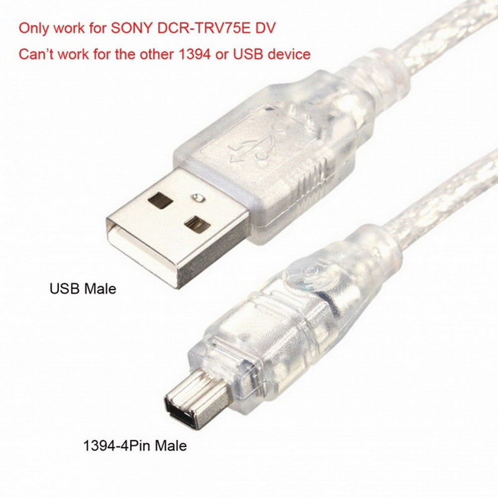 USB Male to Firewire IEEE 1394 4 Pin Male iLink Adapter Cord Cable for SONY DCR-TRV75E DV CA-037