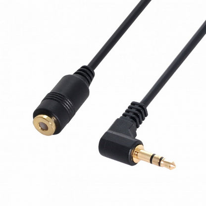 90 degree right angled 3.5mm 3poles Audio Stereo Male to Female Extension Cable 10cm Black CA-045