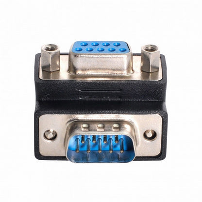 Down Angled 90 Degree RS232 D-Sub 9Pin Male Screw Type to Female Nut Type Extension Adapter DB-001-DN