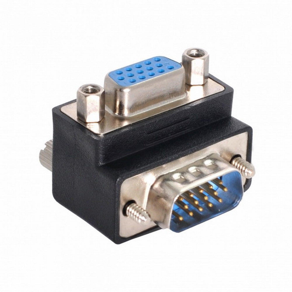 270 Degree Right Angled VGA SVGA 15pin Male To Female extension Adapter DB-002-DN